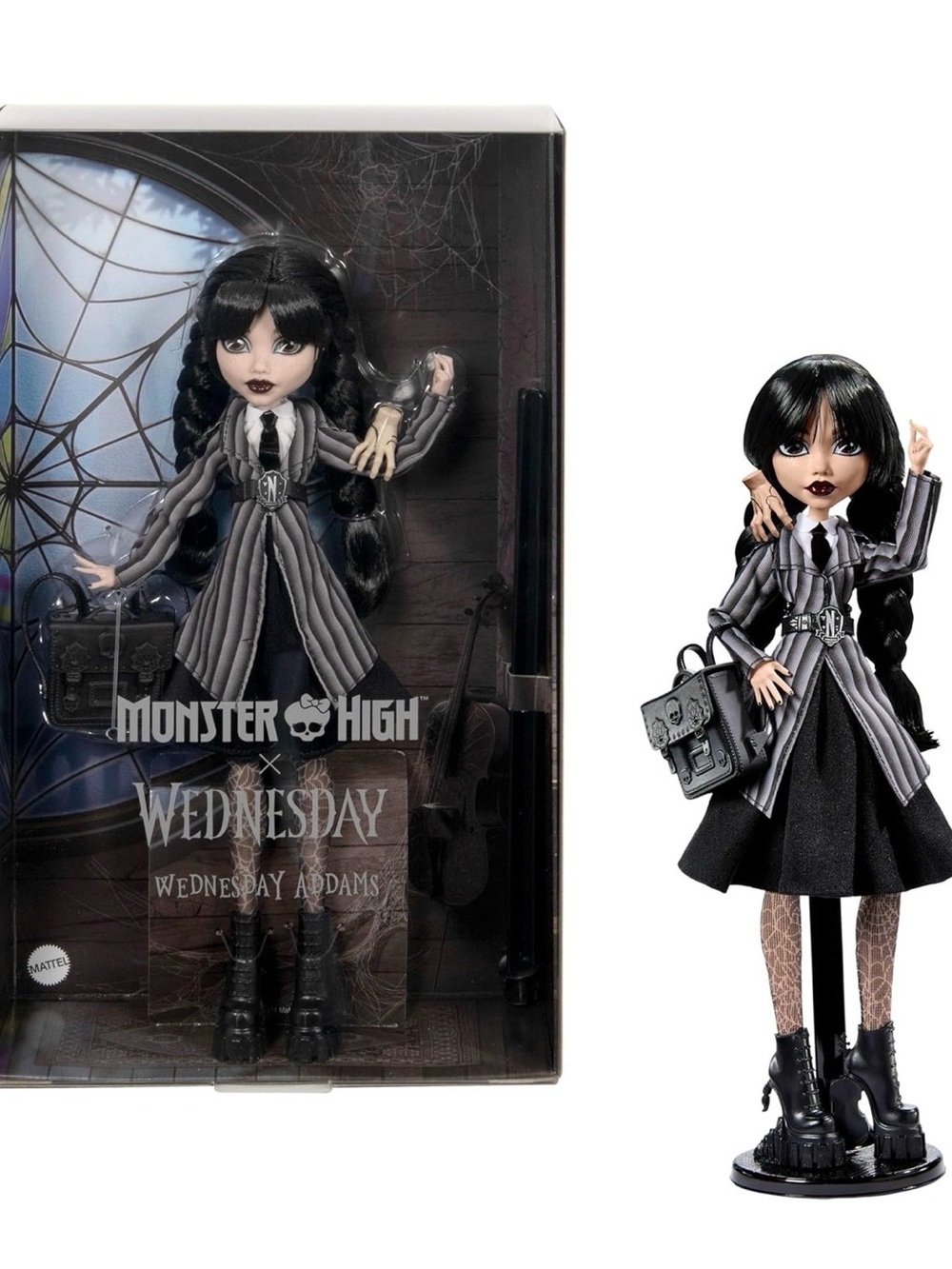 BNIB 🆕 Monster High x Wednesday Addams Collectible Doll with Accessories & Stand